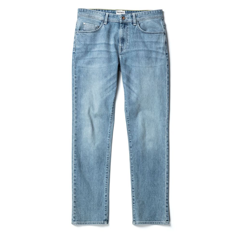 Pantaloni Timberland Barbati Albastri - Sargent Lake Slim Fit Stretch Denim - Romania - QLUMGS928